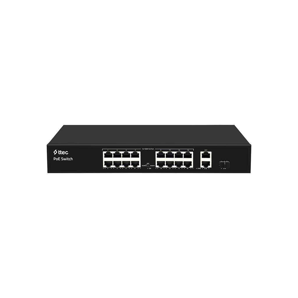 ttec 19300PG-1SFP 16 Portlu, 10/100 Fast Ethernet, T...