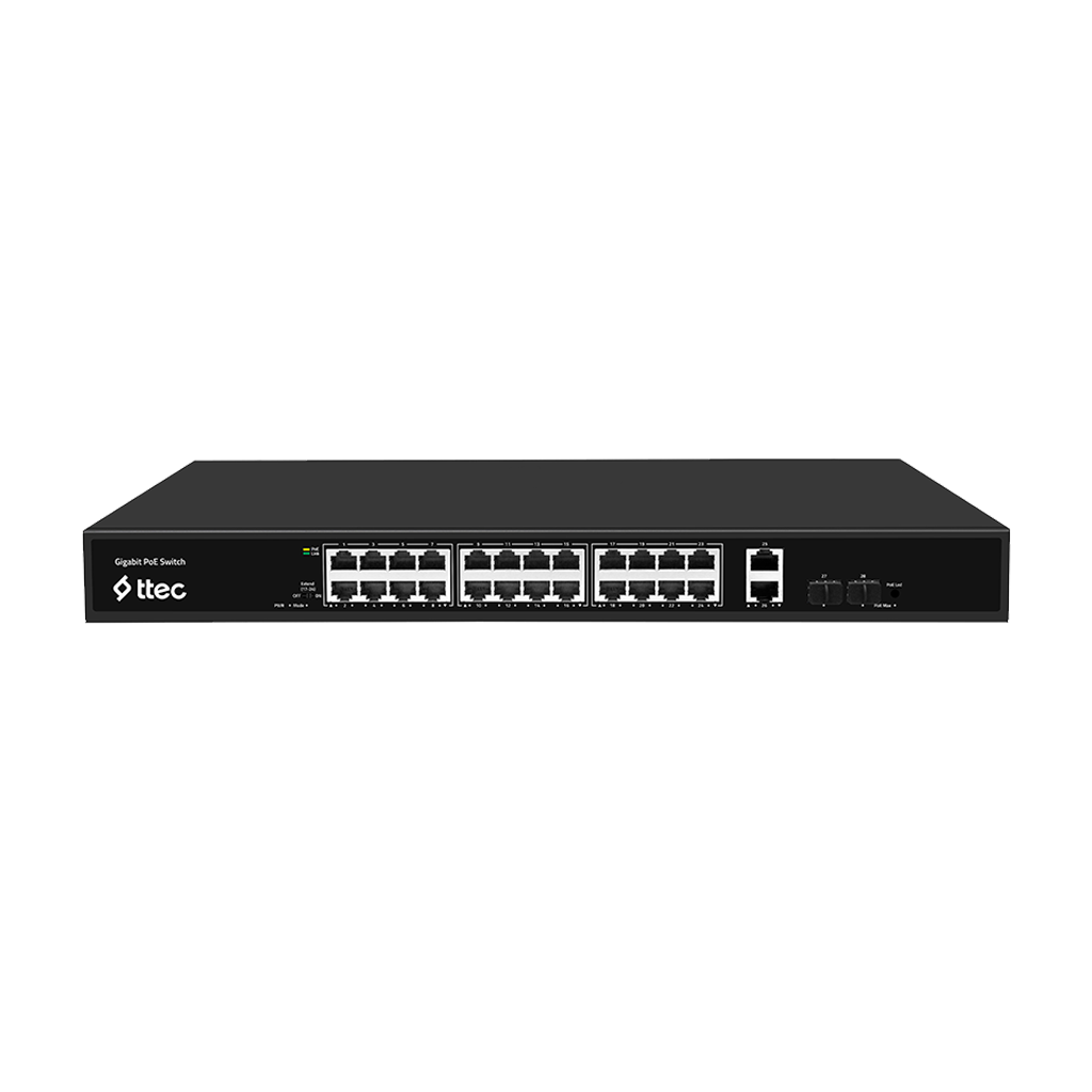 ttec 28400PG-2SFP 24 Portlu, 10/100/1000 Gigabit, Ta...