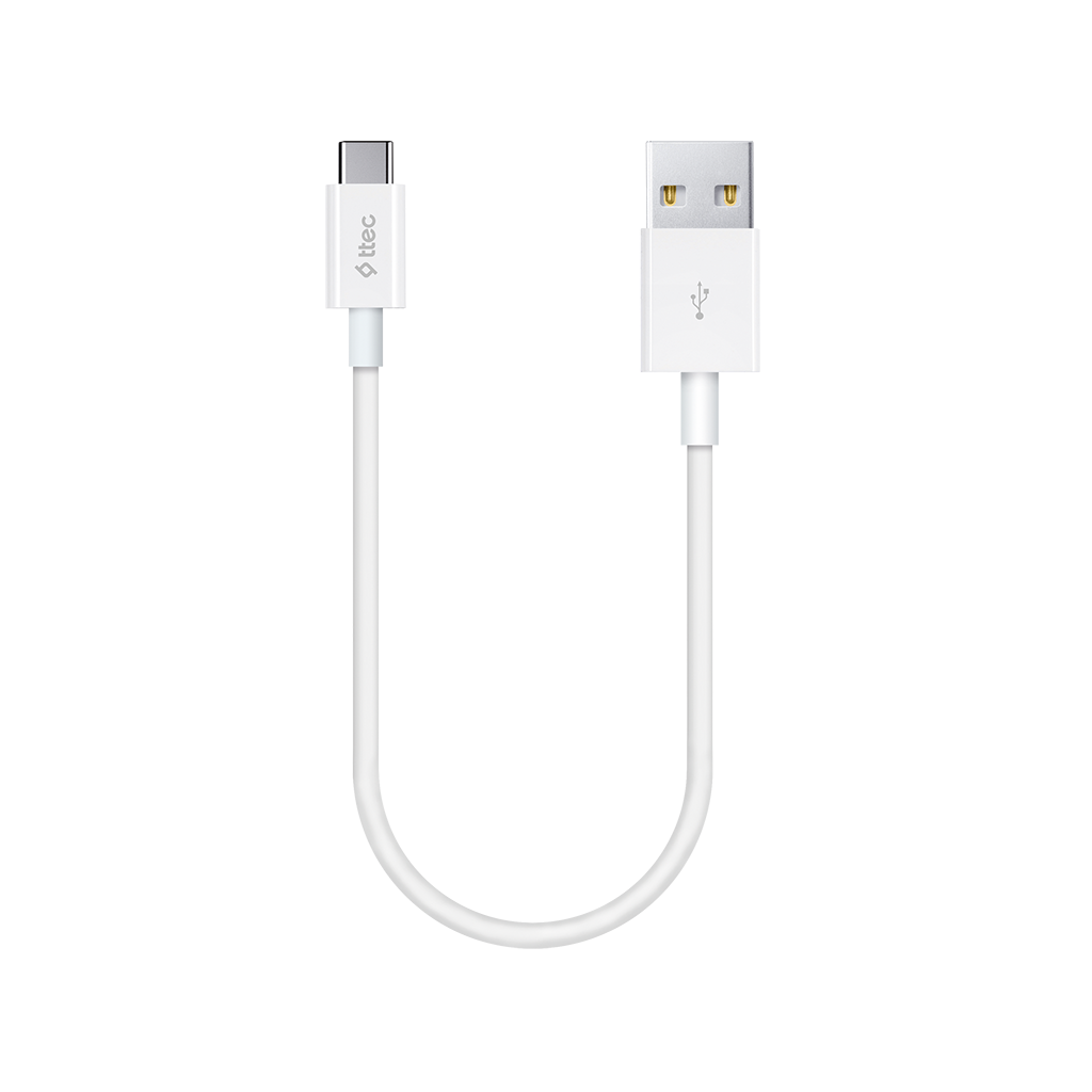 ttec MiniCable 30cm USB-A - USB-C Şarj Kablosu Beyaz
