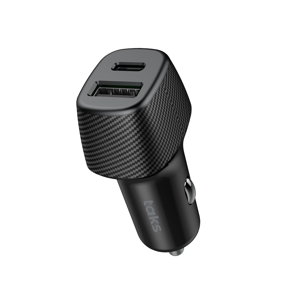 taks CP02 Duo 48W  PD/QC  USB-C+USB-A Araç Hızlı Şar...