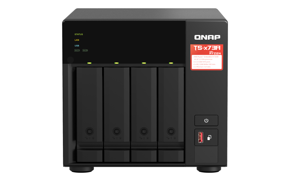 QNAP TS-473A-8GB RAM 4 Hdd Yuvalı Tower NAS