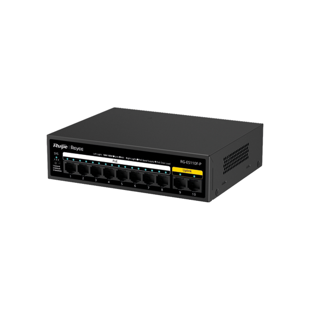Reyee RG-ES110F-P 10 Portlu, 10/100 Fast Ethernet, T...